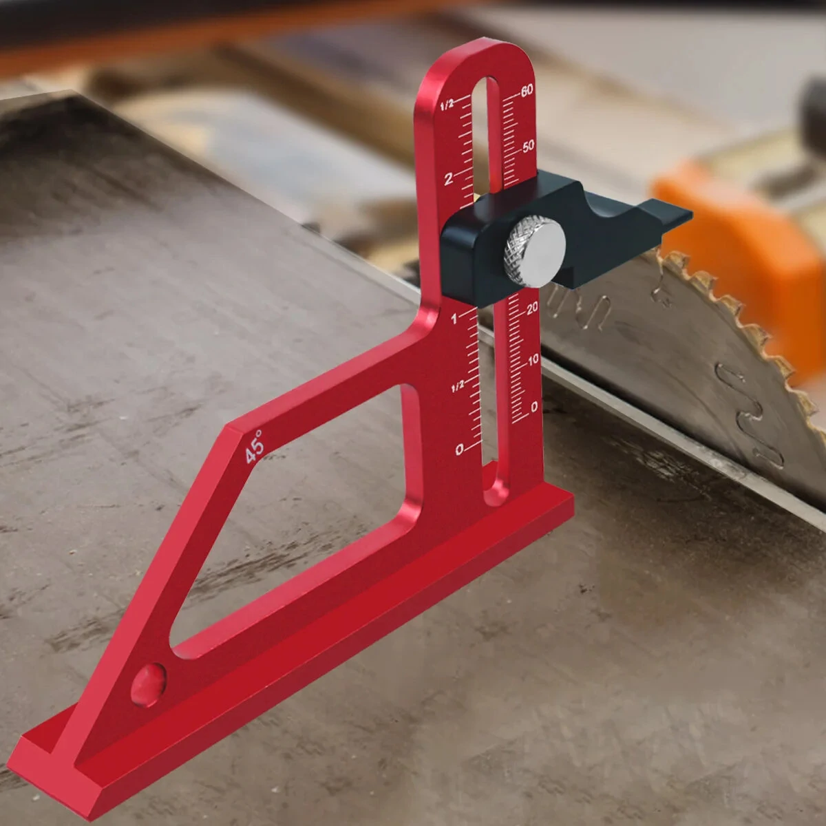Adjustable Table Saw Depth Gauge 0-60mm | Metric & Inch Scale | Aluminum Blade Height Gauge - Image 4