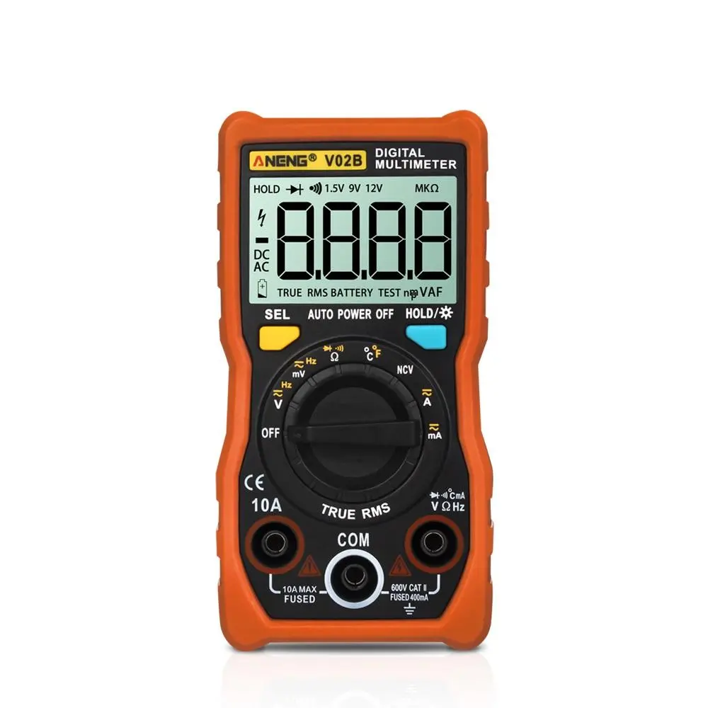 ANENG V02B True RMS Multimeter - 4000 Counts, Temp Measure, Backlight & Flashlight - Image 3