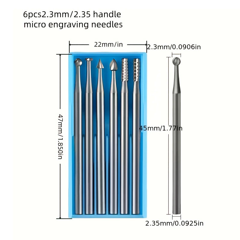 High-Speed Steel Micro Carving Tool Bits - 1.0mm to 2.3mm Set for Woodworking & Engraving - Image 5
