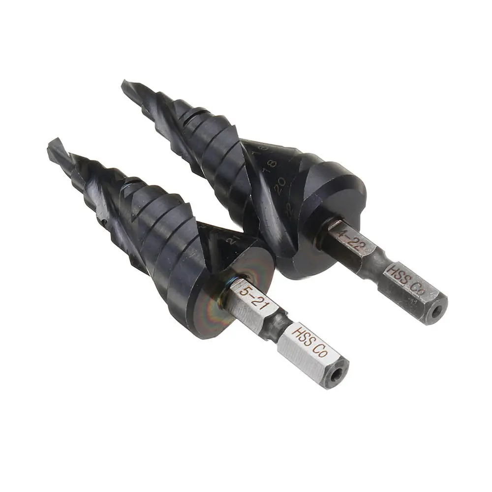 Drillpro M35 Cobalt Step Drill Bit 4-22mm | TiAlN Coated | 1/4 Inch Hex Shank - Image 3