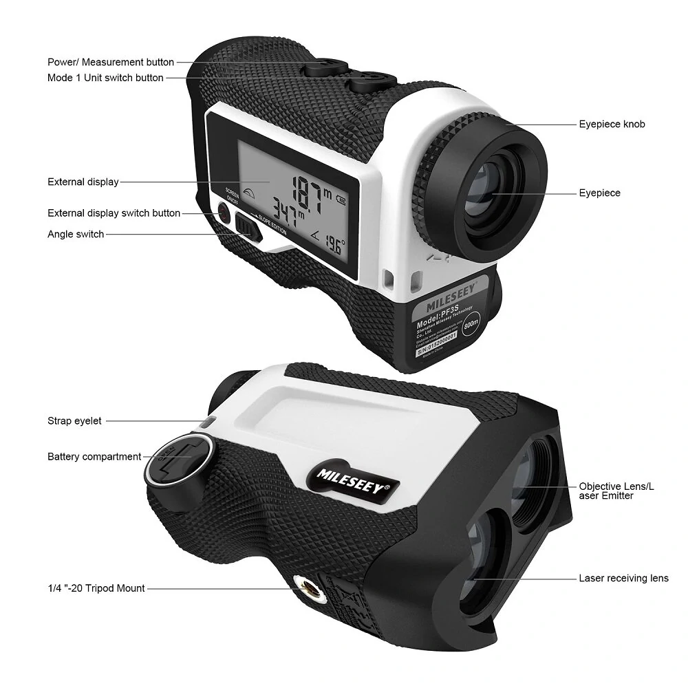 Milesey PF3S 800M Golf Laser Rangefinder with Slope & Vibration | for Hunting - Image 2