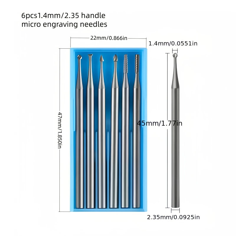 High-Speed Steel Micro Carving Tool Bits - 1.0mm to 2.3mm Set for Woodworking & Engraving - Image 4