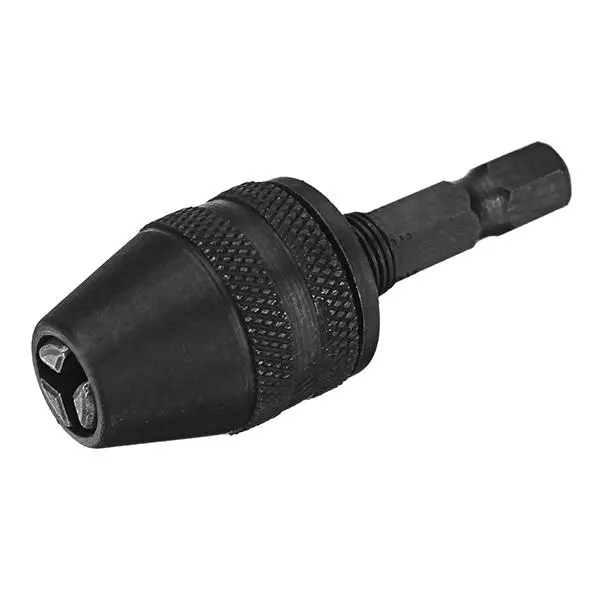 0.5-4mm Keyless Drill Chuck Adapter | 1/4 Inch Hex Shank | Black - Image 2