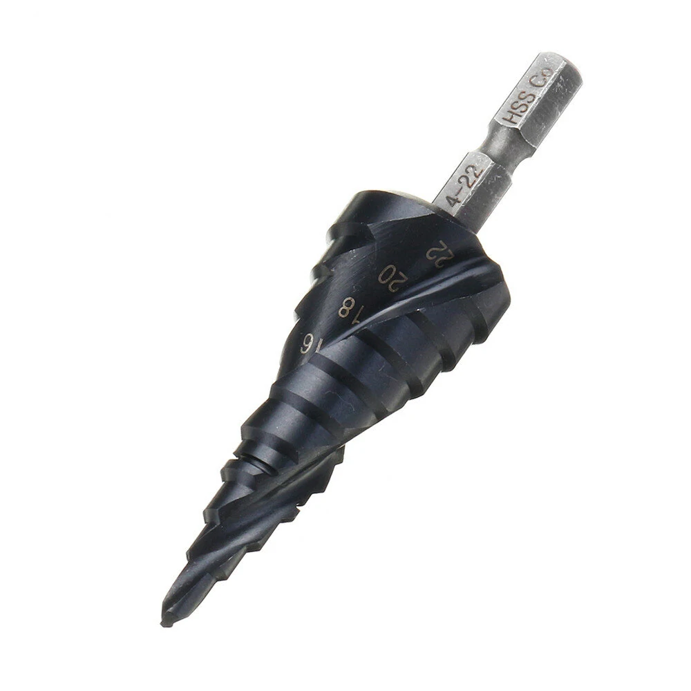 Drillpro M35 Cobalt Step Drill Bit 4-22mm | TiAlN Coated | 1/4 Inch Hex Shank - Image 4