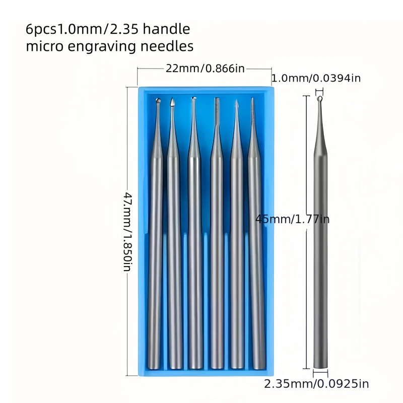 High-Speed Steel Micro Carving Tool Bits - 1.0mm to 2.3mm Set for Woodworking & Engraving - Image 3