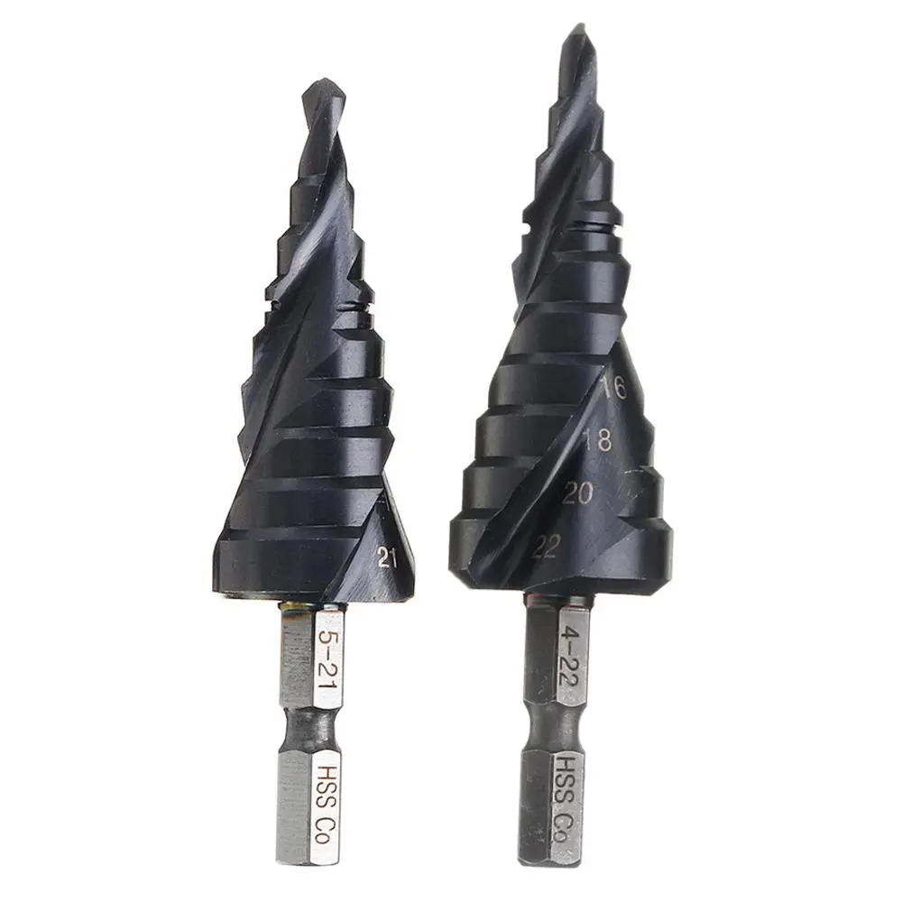 Drillpro M35 Cobalt Step Drill Bit 4-22mm | TiAlN Coated | 1/4 Inch Hex Shank - Image 2