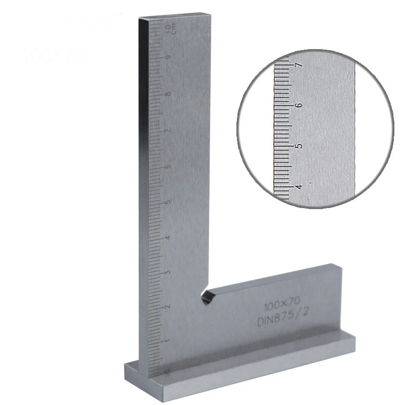 ETOPOO 100x70mm Machinist Engineer Square - 90 Degree Right Angle Ruler with Seat for Woodworking Precision Layout - Image 2