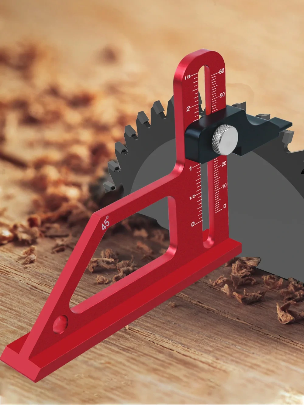 Adjustable Table Saw Depth Gauge 0-60mm | Metric & Inch Scale | Aluminum Blade Height Gauge - Image 3