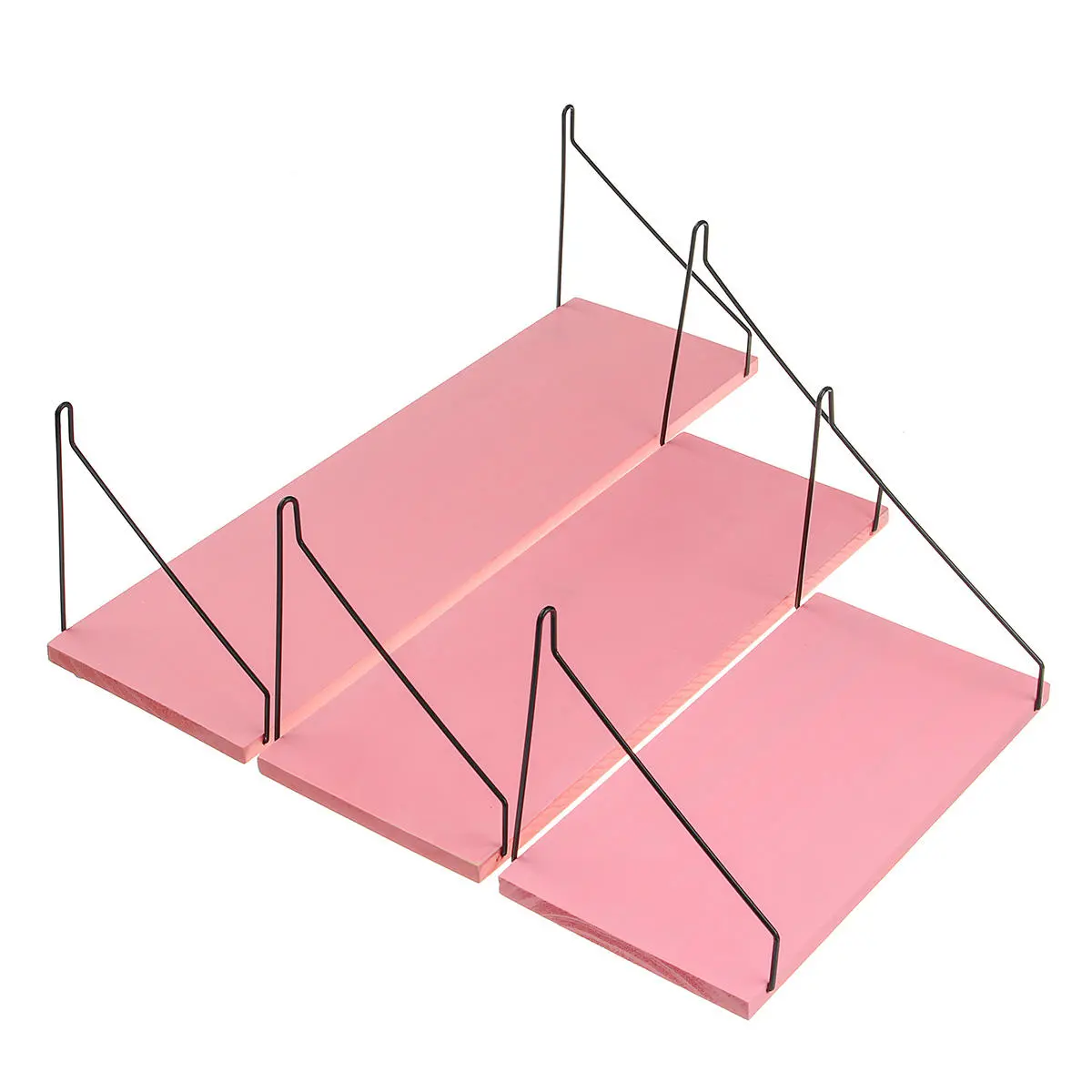 Industrial Retro Wood Shelf Bracket - 30cm 40cm 50cm Pink Wall Mounted | Indoor Decor