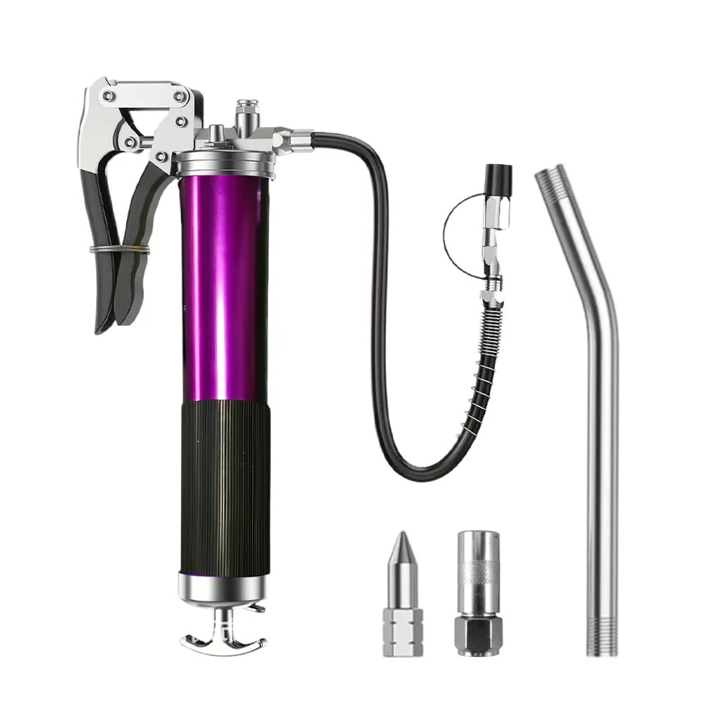 6pcs Heavy Duty Pistol Grip Grease Gun Set - 400CC Aluminum Alloy | 8000 PSI Manual Lubrication Tool
