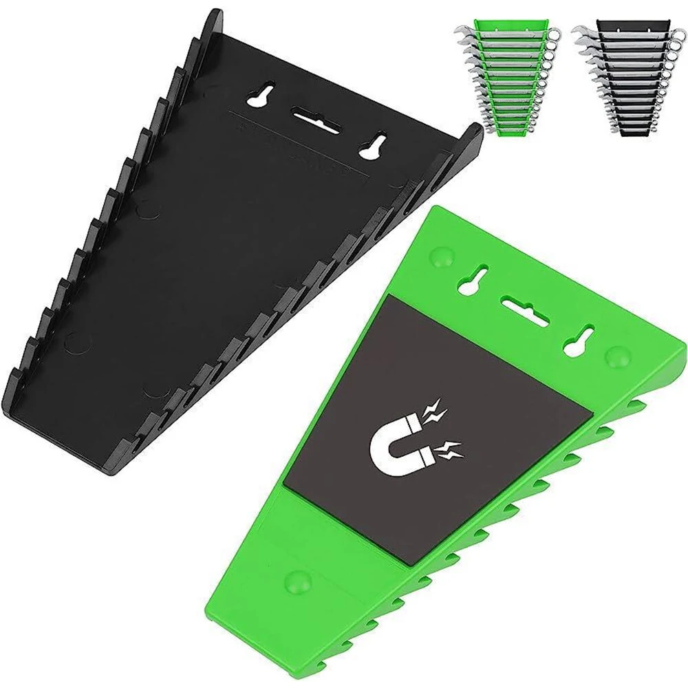 Universal Magnetic Wrench Rack | 12-Slot Heavy Duty Organizer for SAE/MM Wrenches