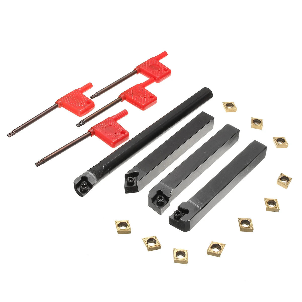 SCLCR/L SCMCN 12mm Lathe Boring Bar Set - 4 Tool Holders & 10 CCMT09T304 Inserts