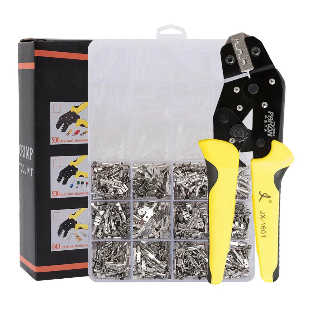 PARON JX-1601-08T Ratchet Crimper Pliers | AWG20-10 with 840Pcs Terminals