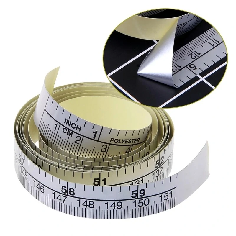 Metric Sewing Machine Tape - 150cm Self-Adhesive Vinyl Ruler Sticker