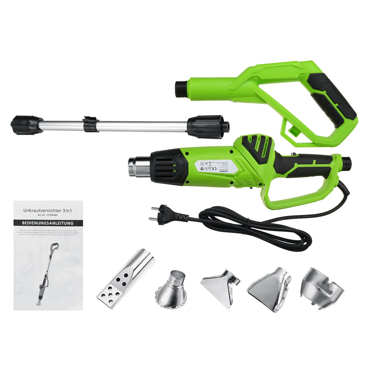 Thermal Weeder Weed Burner - 2000W Electric 3-in-1 Garden Tool w/ 5 Nozzles