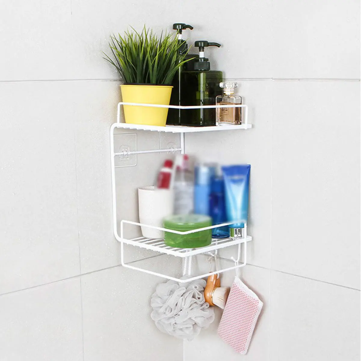 Wall-Mounted Bathroom & Toilet Shelf - Perforation-Free Corner Rack for Kitchen