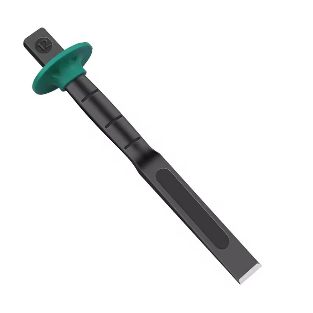 Heavy Duty 6-12 Inch Flat Masonry Chisel | Concrete Demolition & Carving Tool with Hand Guard