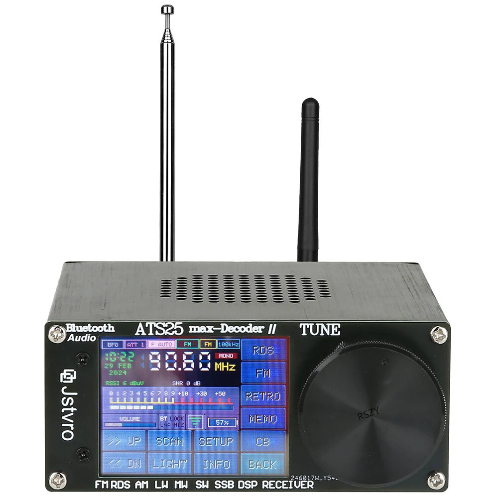 ATS25 Max Decoder | Upgraded Bluetooth Radio with 4000mAh Battery - Advanced Audio Scanning & Morse Code Decoder