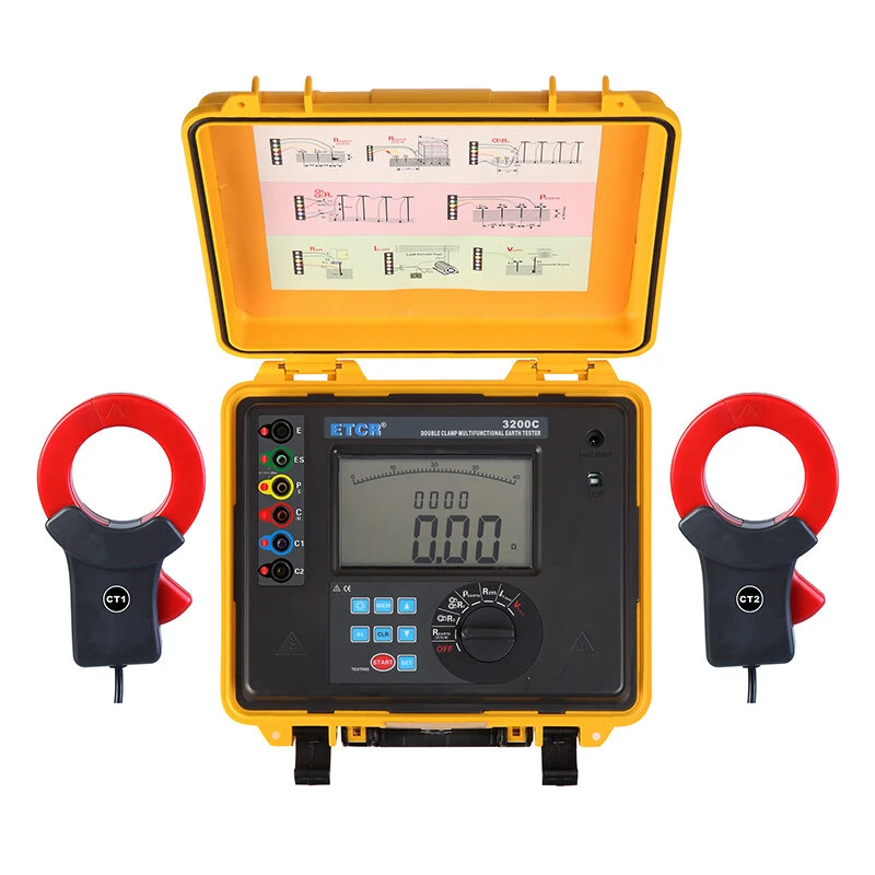 ETCR3200C Bluetooth Ground Resistance Tester - 600A Leakage Test AC 100V Waterproof
