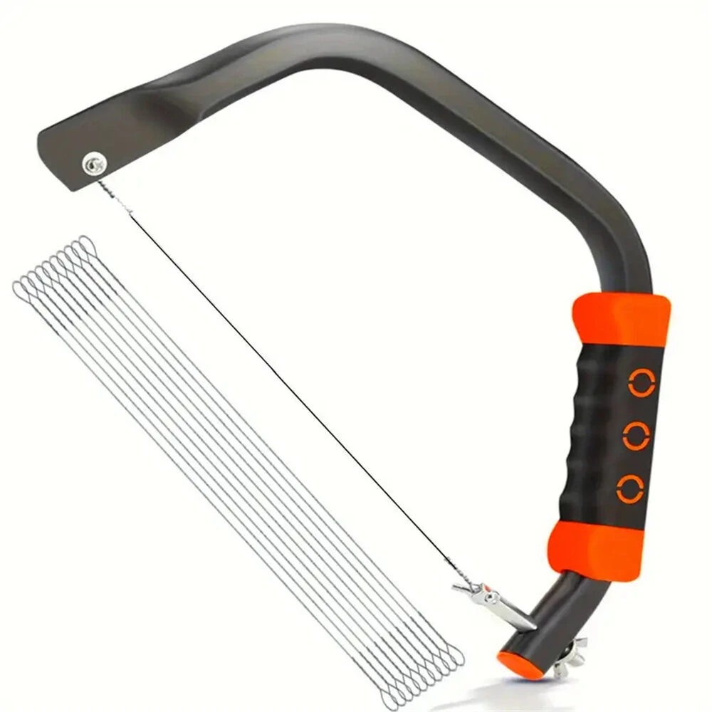 Coping Saw | 12-Inch Hand Saw with 10 Blades - 360° Cutting for Wood, Plastic, Metal