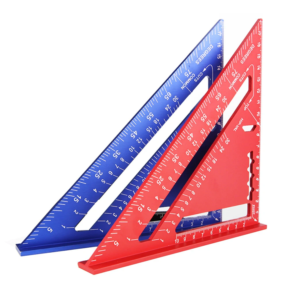 Triangle Ruler 7 Inch | Cast Aluminum Carpenter Set Square | Metric & Inch Woodworking Tool