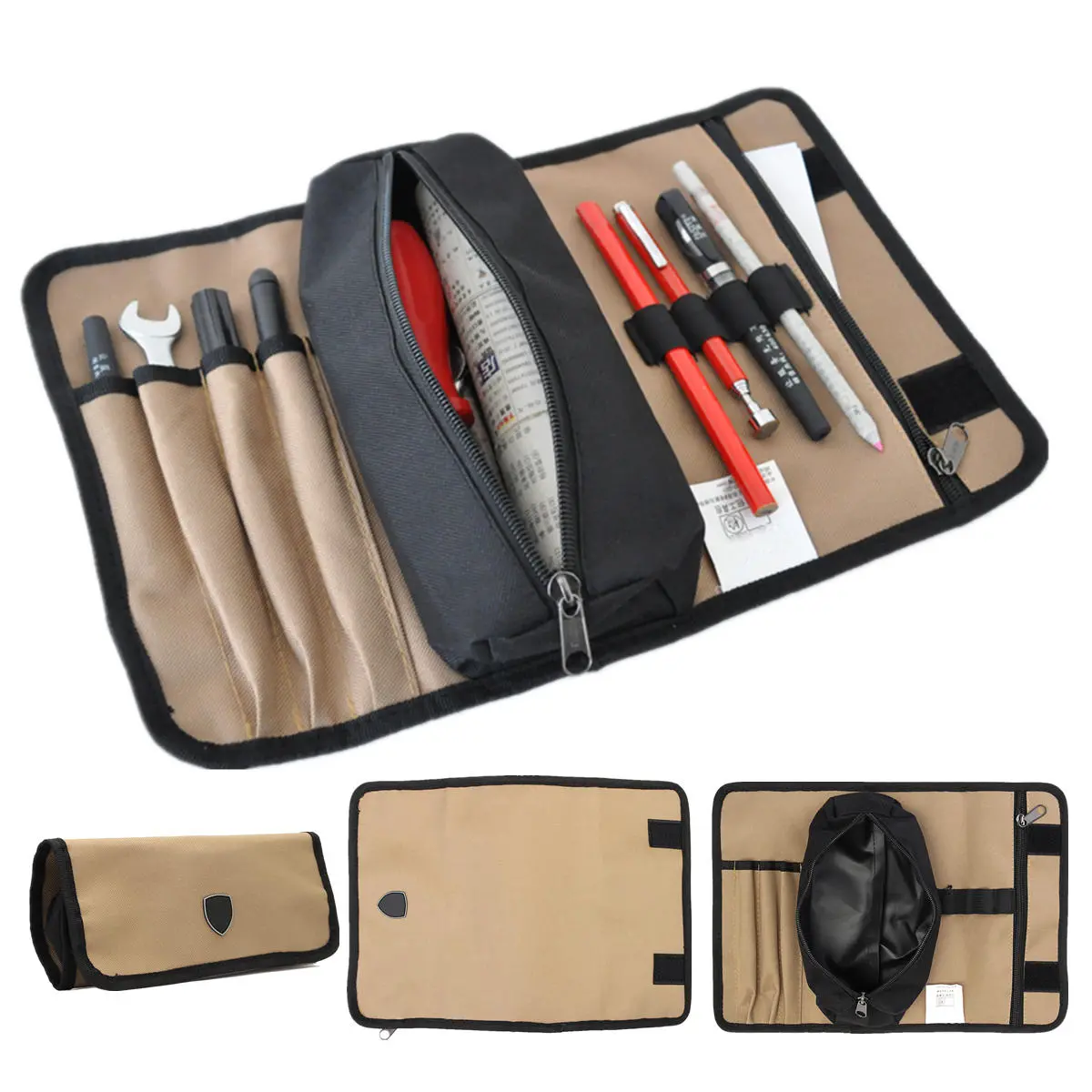 Durable Waterproof Canvas Electrician Tool Bag | Roll Up Hardware Storage
