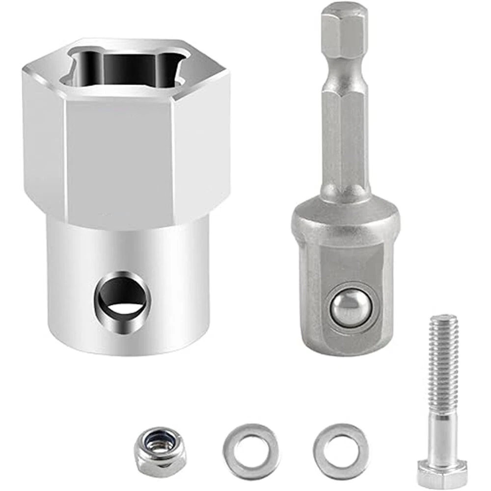 6PCS Wireless Drill Adapter - Stainless Steel Crank Handle for Ratchet & Trailer