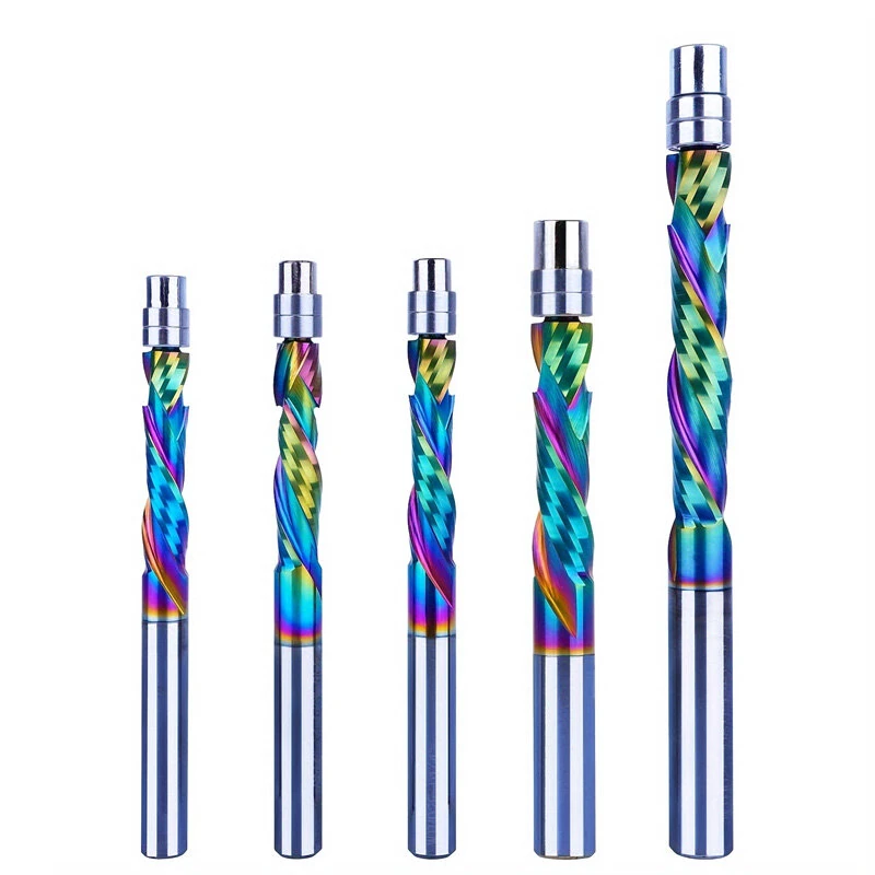 DLC Coating Milling Blade | Solid Carbide Bearing Guided Trim Bit 2 Flutes