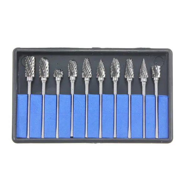 Carbide Rotary Burr Set - 10pcs 2.34x6mm CNC Engraving Bits | Tungsten Cutter