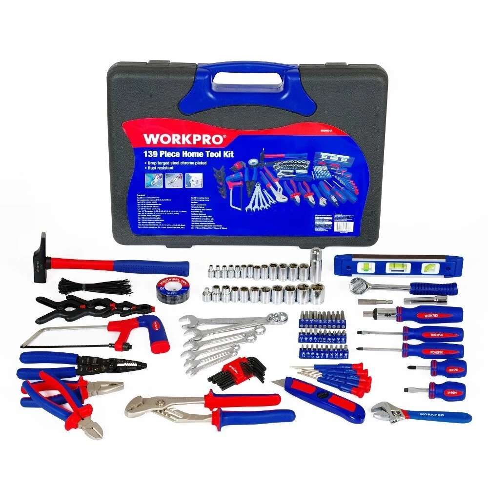 WORKPRO 139-Piece Home Tool Set | Screwdrivers, Pliers, Sockets & Wrenches