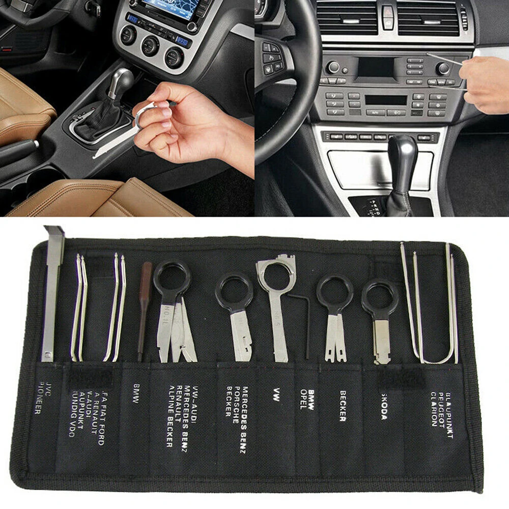 20Pcs Car Radio Removal Tool Kit - Din Removal Keys & U-Hooks for Dash Audio