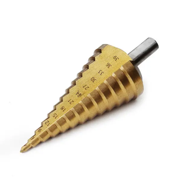 HSS Titanium Coated Step Drill | 4-39mm Round Shank | Pagoda & Ladder Drill
