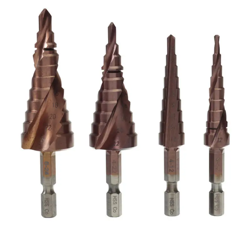 HSS Triangle Shank Step Drill Bit | 3-12mm to 6-24mm Hole Cutter