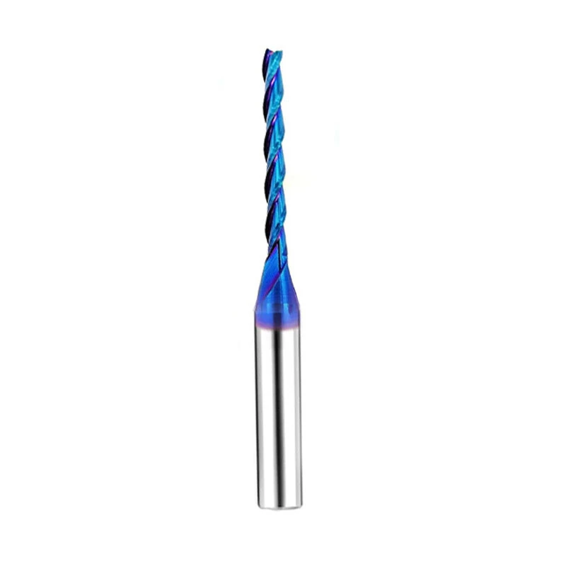 Tapered Flat End Mill CNC Router Bit - 1/4 Inch 3 Flute | Tungsten Steel HRC93