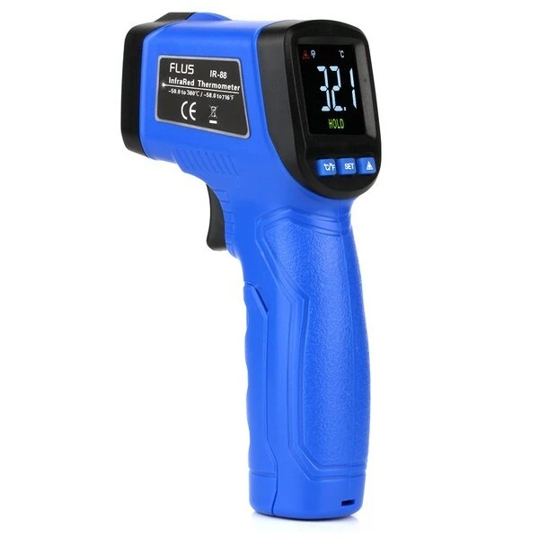 FLUS IR-88 Infrared Thermometer | -58°F to 716°F | Handheld Digital Laser Gun