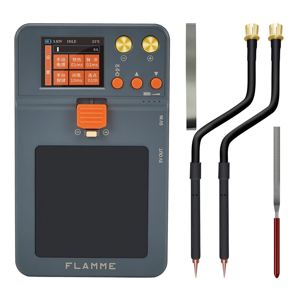 FLAMME SPOTER Portable Handheld Spot Welder - 1000A Output with Screen & USB Charging