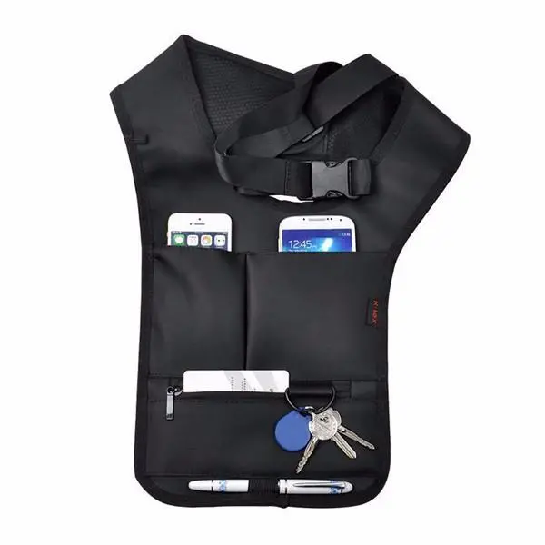 EDC Anti Theft Underarm Holster Bag - Black Nylon Multifunction Inspector Shoulder Bag