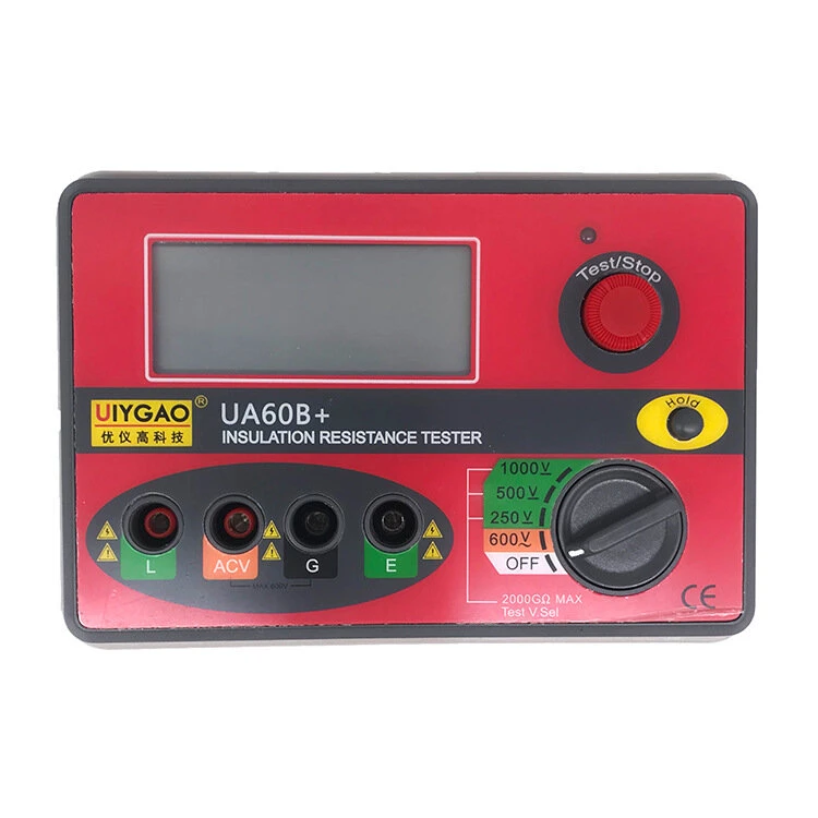UIGAO UA60B+ Ground Resistance Tester - 1000V Digital Insulation Megohmmeter