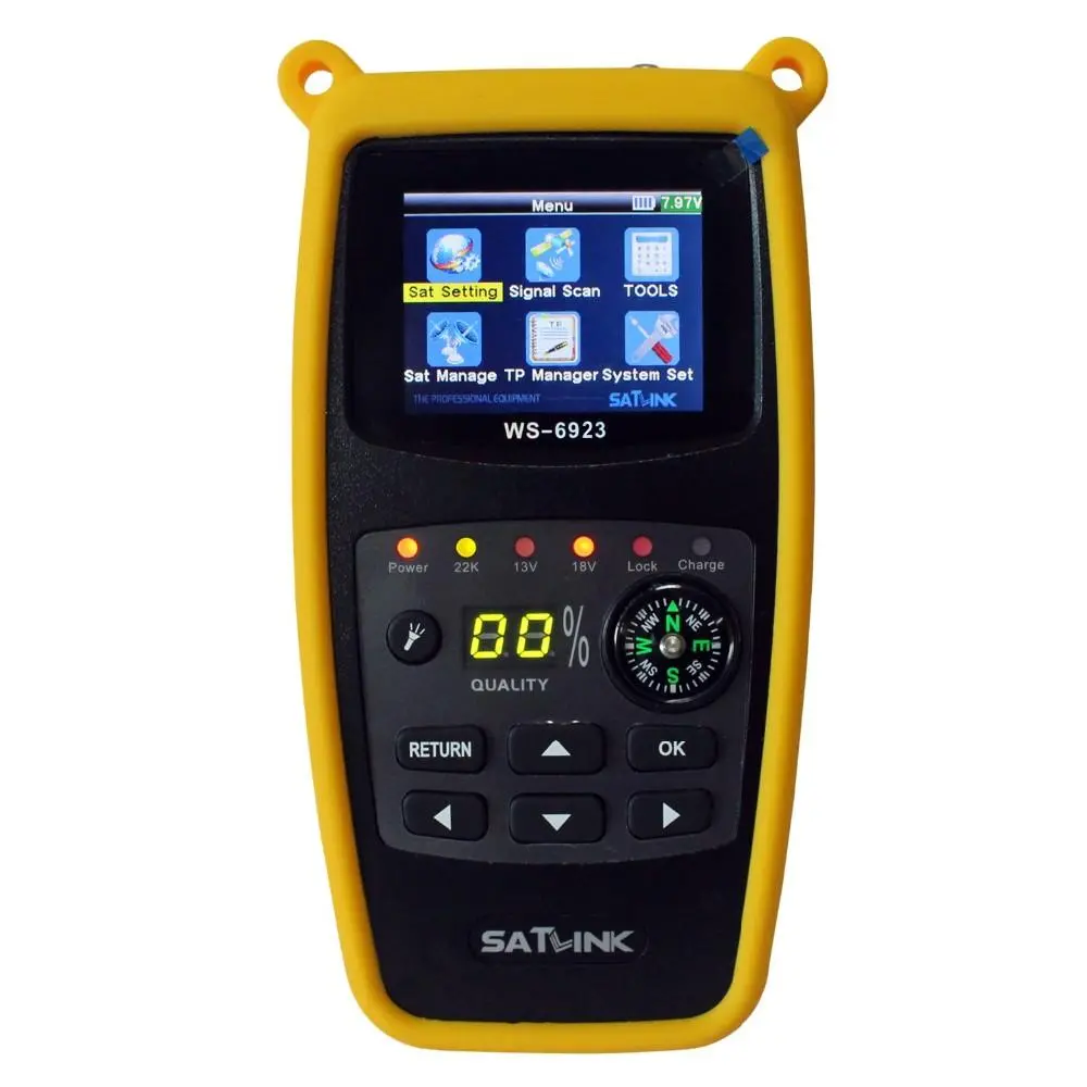 Satlink WS-6923 Digital Satellite Finder Meter | DVB-S FTA C/KU Band | 2.1 Inch LCD