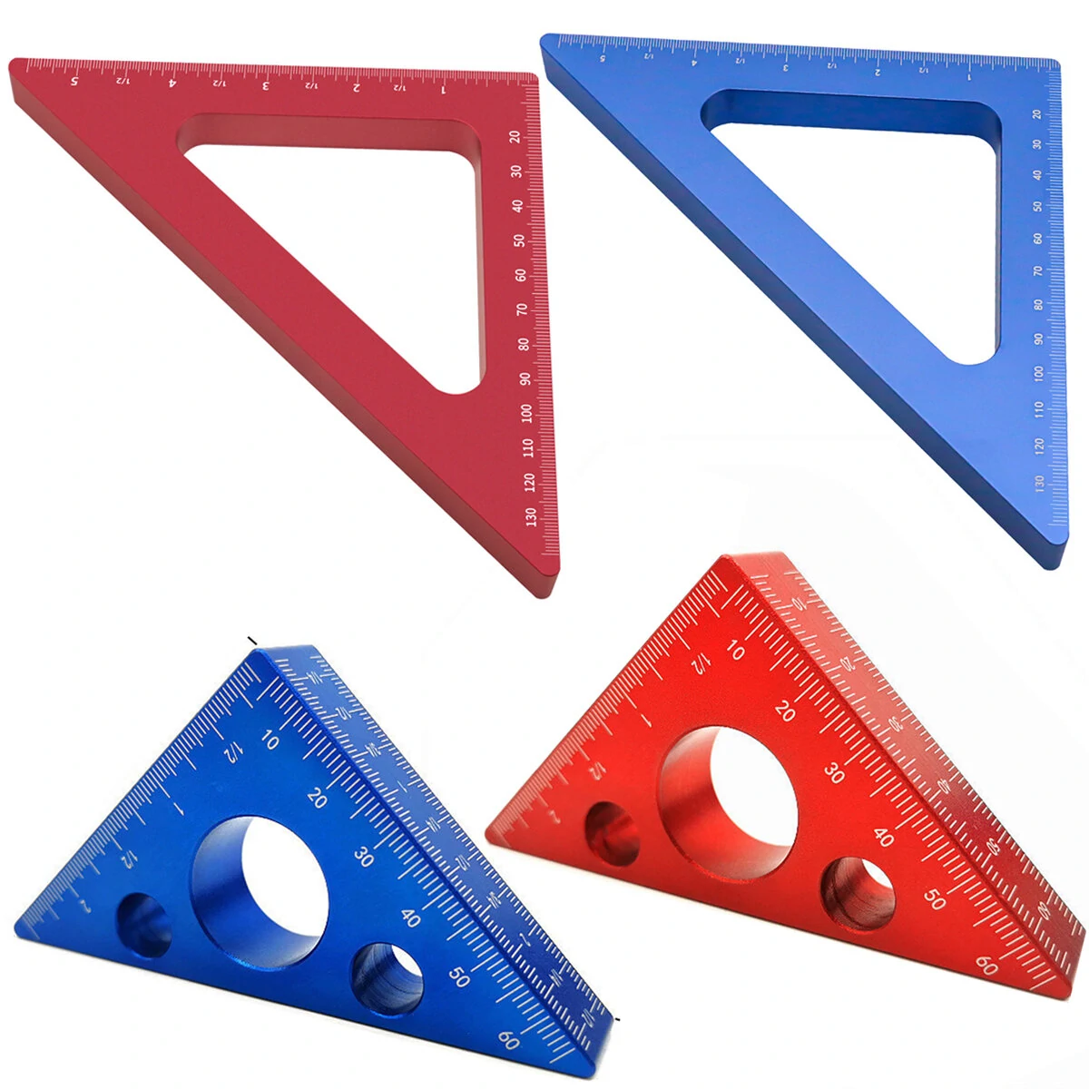 45 Degree Aluminum Alloy Angle Ruler | Imperial & Metric for Woodworking