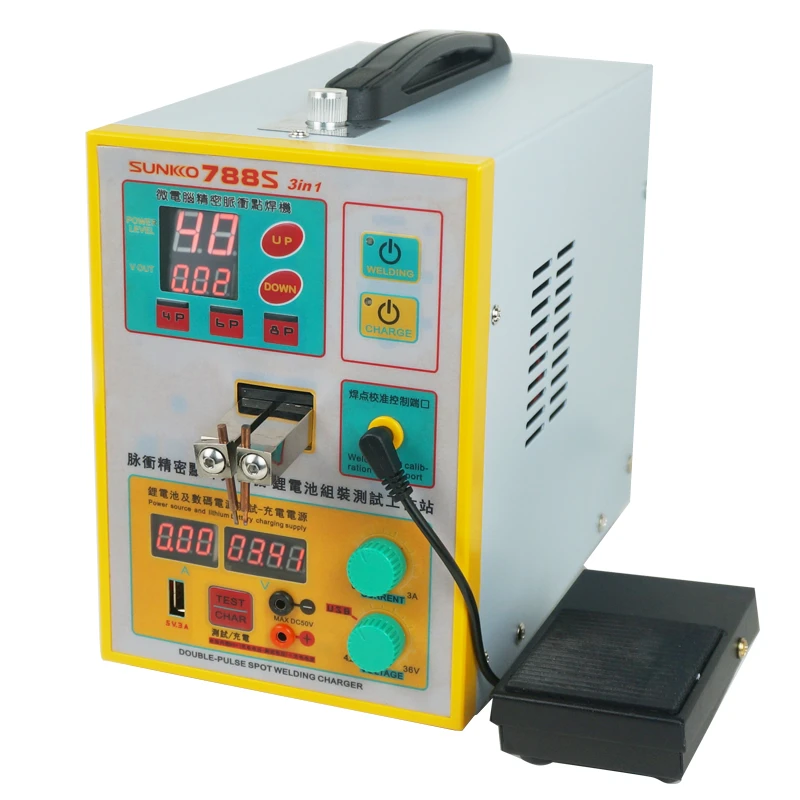 SUNKKO 788S 2.8KW Spot Welder | 3-in-1 Battery Welding Charging Test Machine | 110V/220V