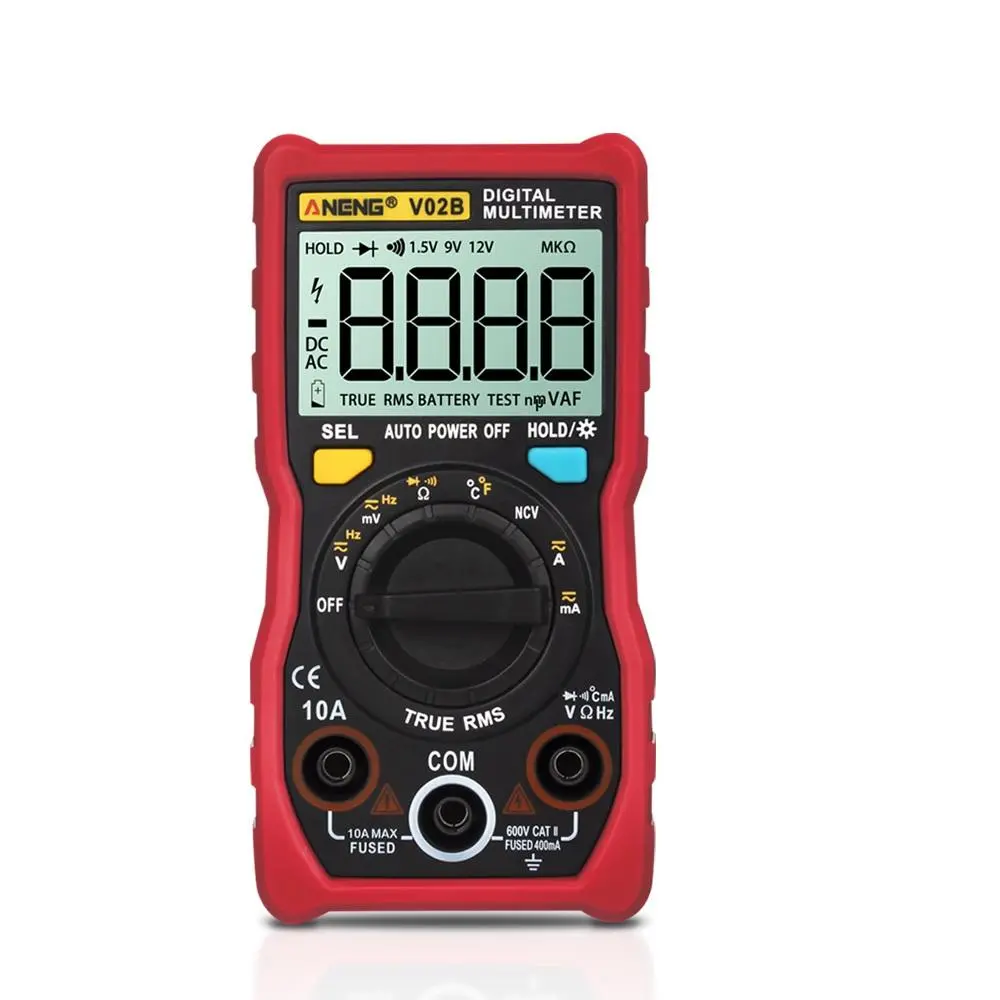 ANENG V02B True RMS Multimeter - 4000 Counts, Temp Measure, Backlight & Flashlight