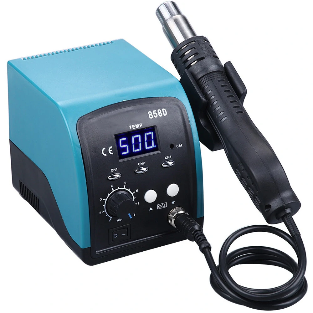 858D 750W Hot Air Rework Station | Digital LED Soldering Desoldering | 220V/110V