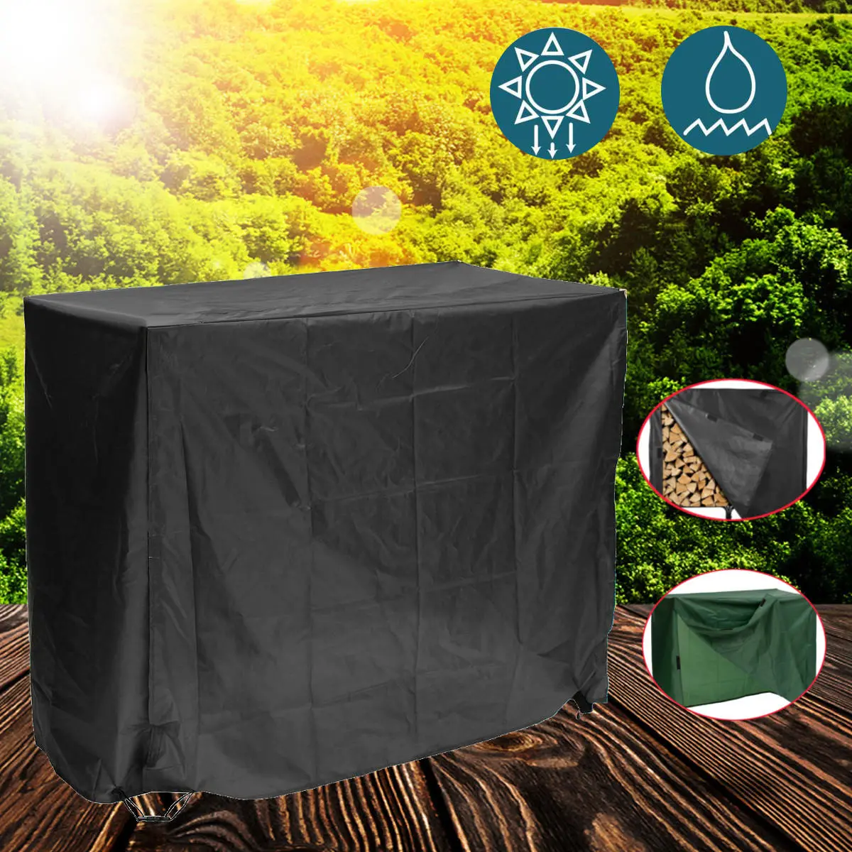 Outdoor Firewood Log Storage Rack Cover - 4ft Waterproof Protector for Garden