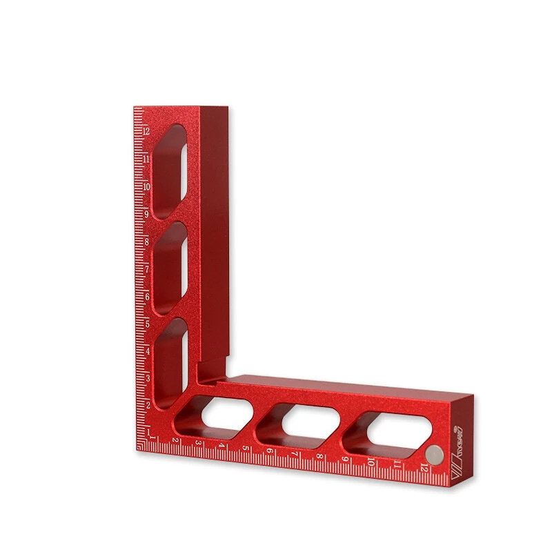 Wnew 5 Inch L-Shape Ruler - Aluminum Steel Framing Square - Metric & Imperial Scale